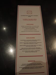 a menu on a table
