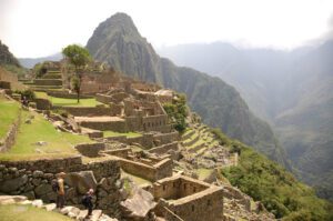 a stone ruins on a mountain