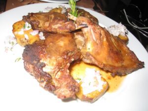 a plate of food on a table