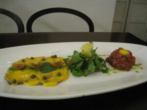 a plate of food on a table