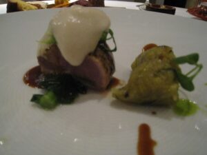 a plate of food on a table