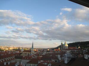 a view of a city from a window