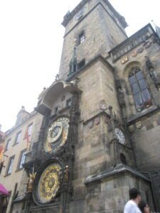a clock tower with a tower