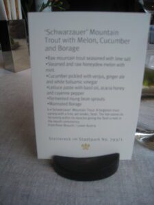a menu on a table