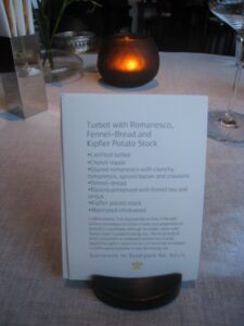 a menu on a table