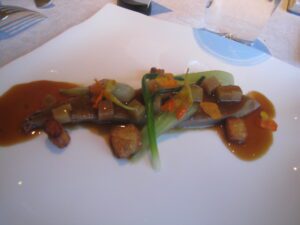 a plate of food on a table