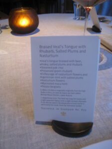a menu on a table