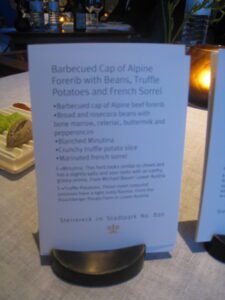 a menu on a table