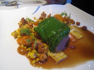 a plate of food on a table