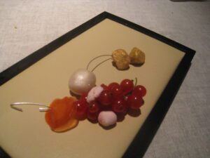 a group of fruit on a tray