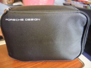 a black bag on a table