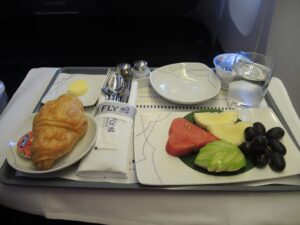 a tray with food on it