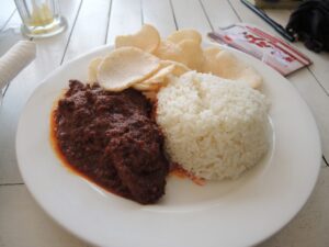a plate of food on a table