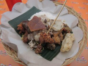 a plate of food on a table