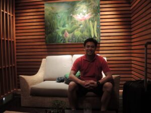 a man sitting on a couch