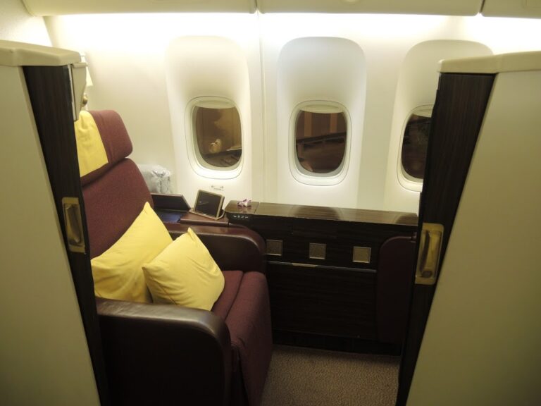 a seat in an airplane