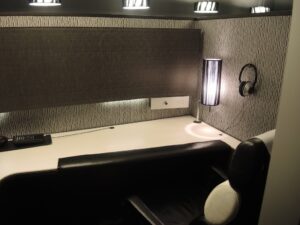 a desk in a room