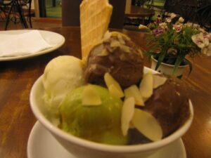 a bowl of ice cream