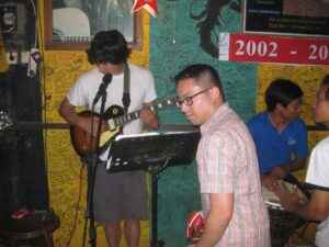 a group of people playing instruments