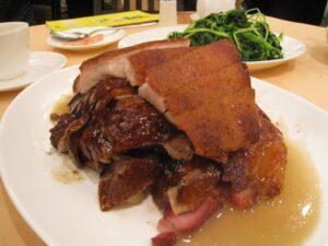 a plate of food on a table