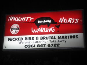 a sign with text and images on it