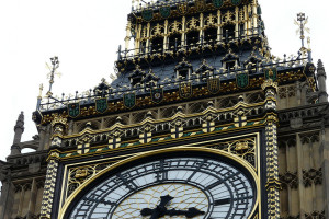 a clock tower with a large clock
