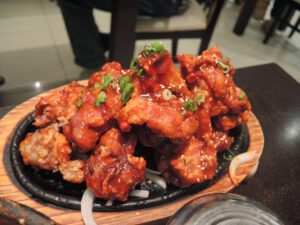 a plate of fried chicken
