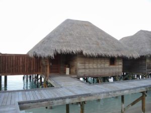 a building on stilts on water
