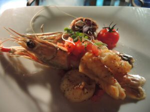 a plate of food on a table