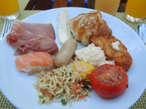 a plate of food on a table