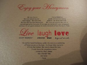 a heart shaped card with words on it