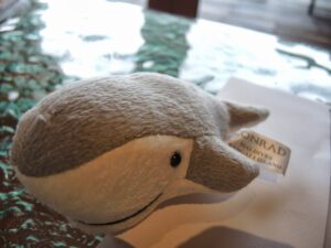 a stuffed animal on a table