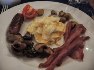 a plate of food on a table