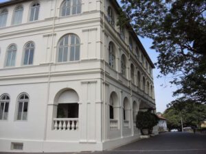 a white building with arched windows