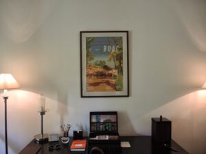 a framed picture on a wall