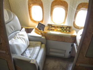 a seat in a plane