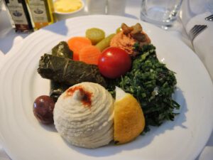 a plate of food on a table