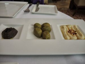 a plate with different types of food on it
