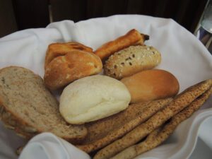 a close-up of bread