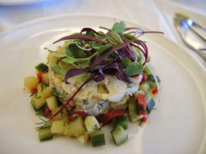 a plate of food on a table