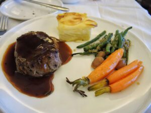 a plate of food on a table