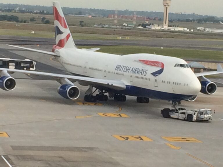 a large airplane on a runway