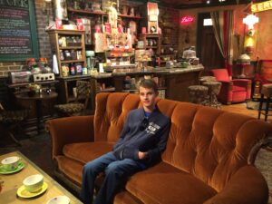 a man sitting on a couch