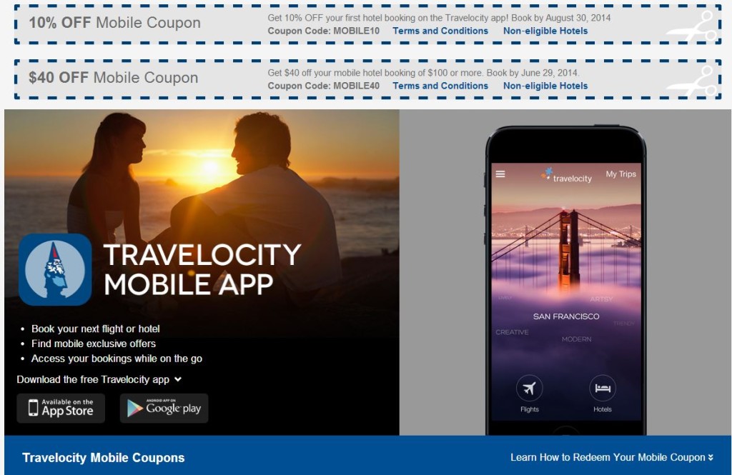 Travelocity $40 off $100 Hotel 6-29-14