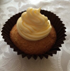a cupcake with a swirl of frosting