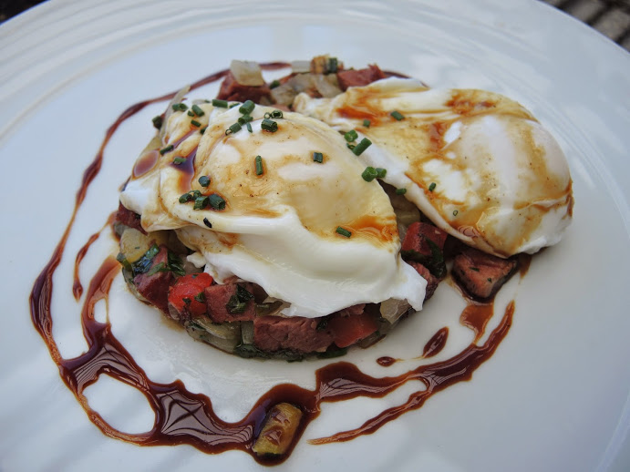 a plate of food on a white plate