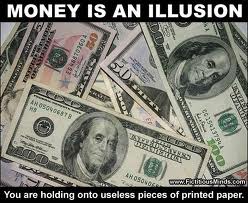 a pile of money with text above