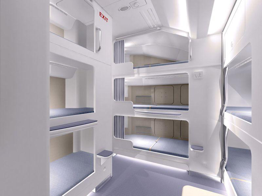 a room with bunk beds