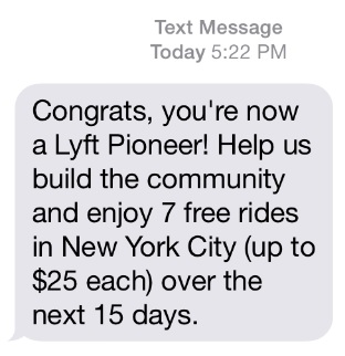 Lyft 7 Free Rides NYC