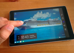 a person holding a tablet